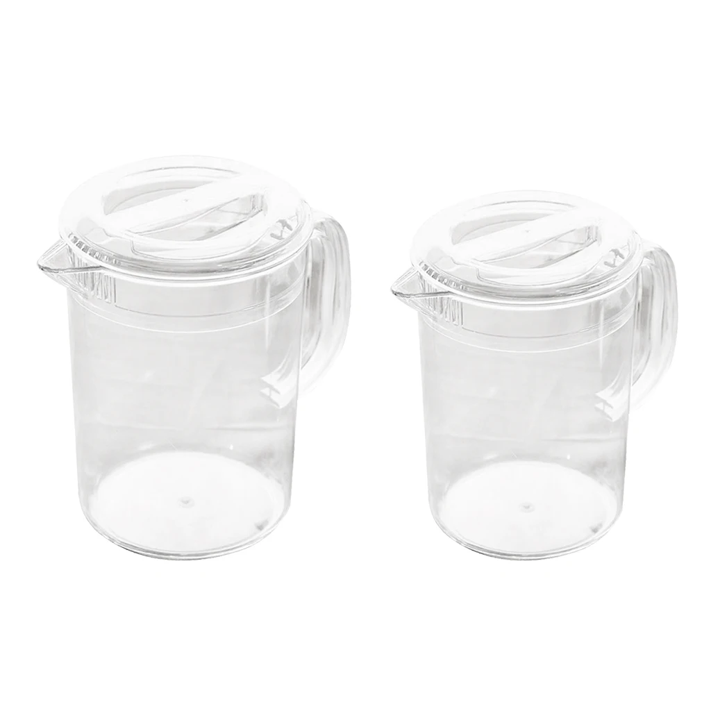 2 Pack Of Plastic Water Pitcher With Lid, Hot And Cold Water Jar For Water, Ice Tea Juice Container, 2L+1.5L