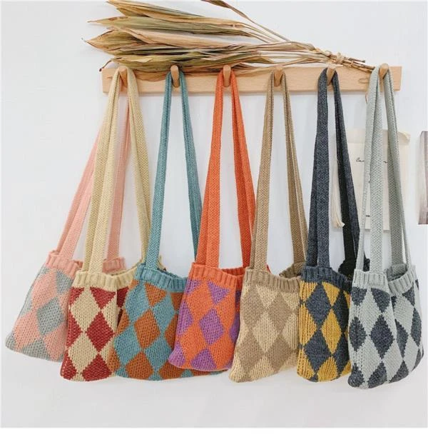 Minimalist Fashion Plaid Pattern Kids Crossbody Bag For Boys And Girls,  Versatile Travel Shoulder Bag For Outdoors