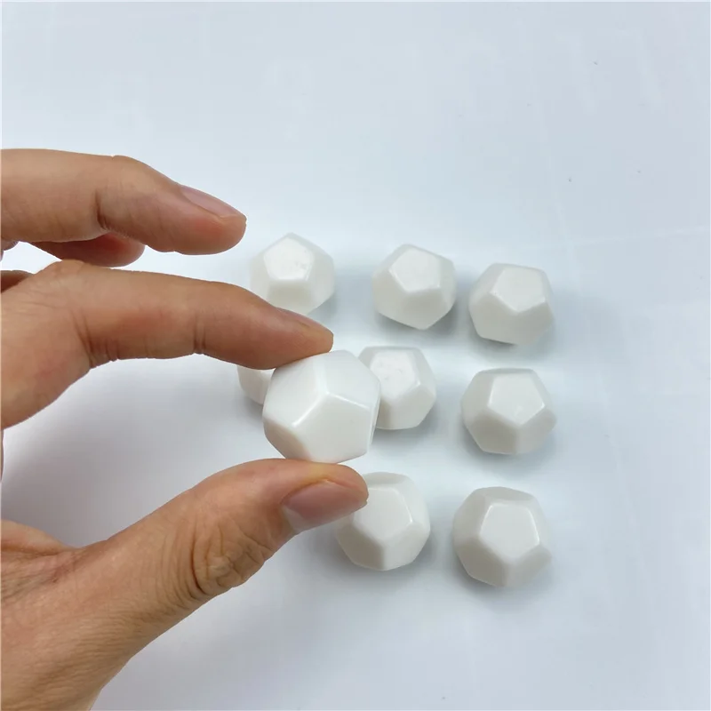 10pcs White 22mm Blank Dice Acrylic Rounded Board game Corner D12 Blank RPG Dice Write DIY Carving Children Teaching Dice