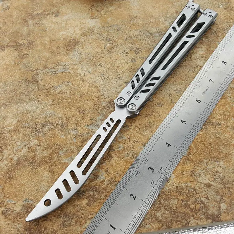 Бабочка нож для тренера втулки системы barebones 440C Лезвие jilt нож не острый охотничий нож складной карманный нож