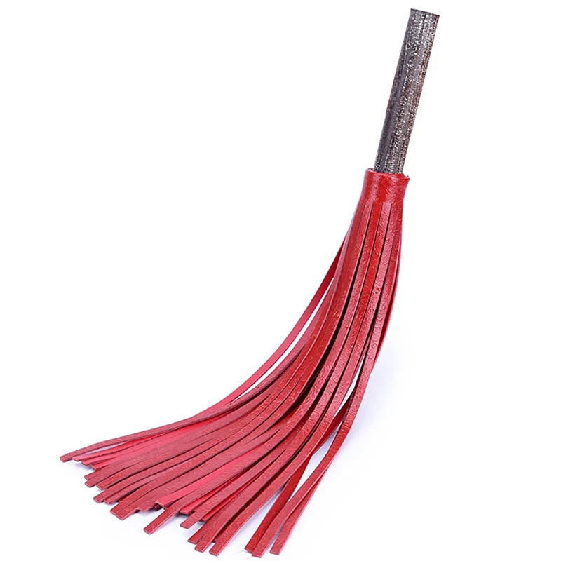 Fouet d'entraînement en cuir de vache véritable avec rose violette