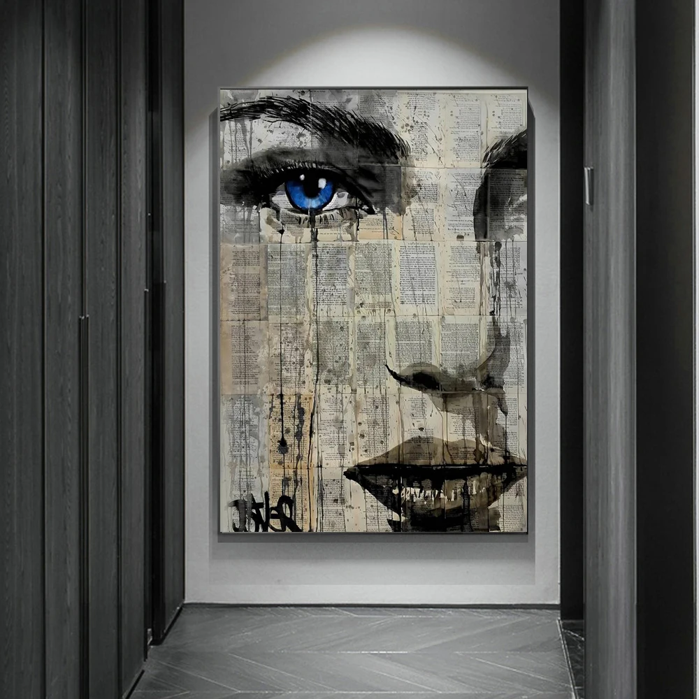 Graffiti Woman Face Canvas Painting Figure Printed Poster and Prints Wall Pictures For Woman Face Living Room Home Decorations