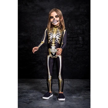 

Bloody Zombie Scary Skeleton Costume for Kids Vampire Skull Jumpsuit Baby Girl Boy Cosplay Horror Gothic Bride Carnival Party