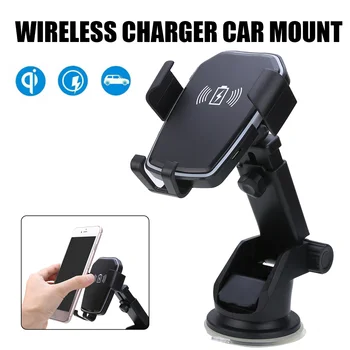 

2 in 1 Qi Wireless Fast Charging Car Charger Mount Holder Stand Automatic Clamping QI Wireless Car Charger Mount Infrared Sensor