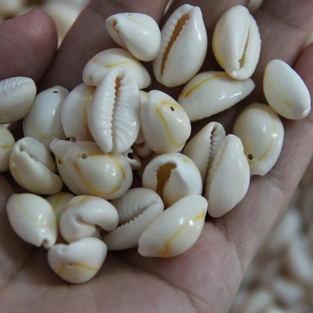 100Pcs White DIY Sea Shell Cowrie Cowry Charm Beads Beach Jewelry Accessories for Women Sea Shells Earrings Bracelet Necklace 4
