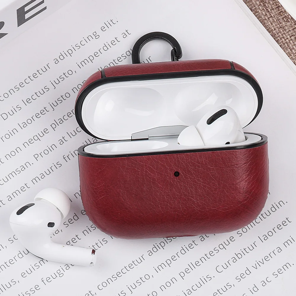 Кожаный чехол для Apple AirPods Pro Bluetooth наушники защитная крышка гарнитура зарядная коробка для Airpods 3 Pro чехол s с крючком