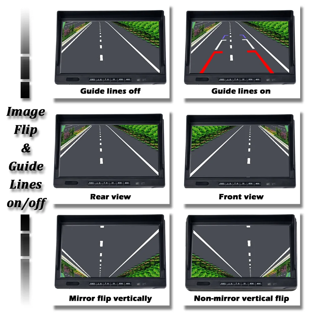 10.1 inch AHD 4ch Recorder DVR Car Monitor Vehicle Truck Night Vision Rear View Camera Security Surveillance Split Screen Quad