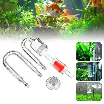 

Glass Aquarium Co2 Diffuser Kit Check Valve U Shape Glass Tube Co2 Bubble Reactor Atomizer For Moss Water Plant Tank