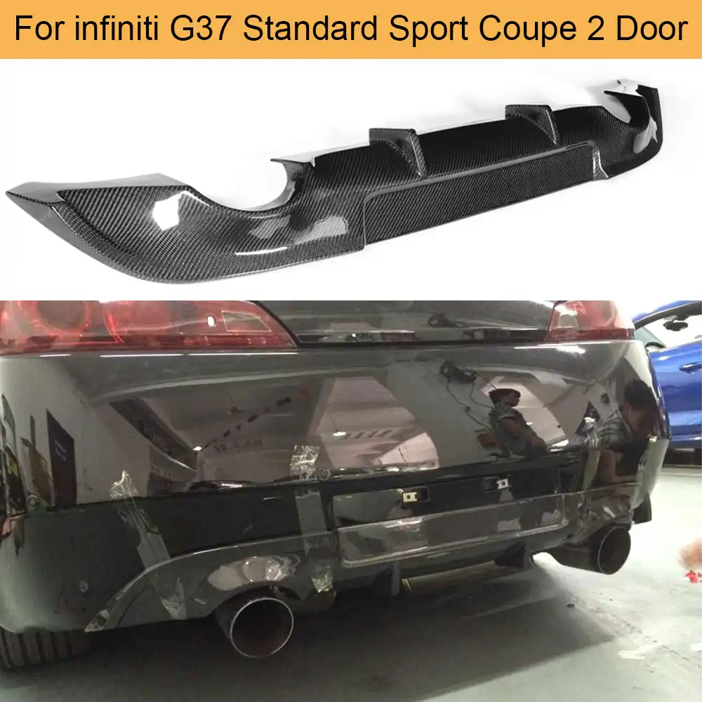 Carbon Fiber Car Rear Bumper Diffuser Lip Spoier for Infiniti G37 4