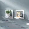 Wall shelf free punching wall-mounted TV background wall hanger bedroom balcony bedside wall creative flower pot stand ► Photo 3/6