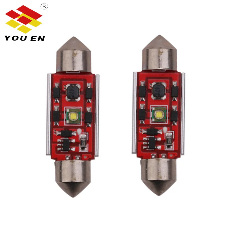 YOUEN Автомобильная гирлянда C5W Cree Chip Bulb 31 мм/36 мм/39 мм/41 мм 5 Вт 12 В