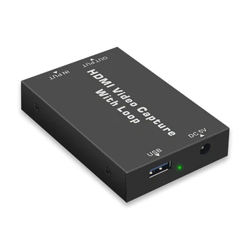 

4K Video Card Capture with Loop Out USB2.0 Video Grabber Recorder for PS4 Streaming Live Video Recording