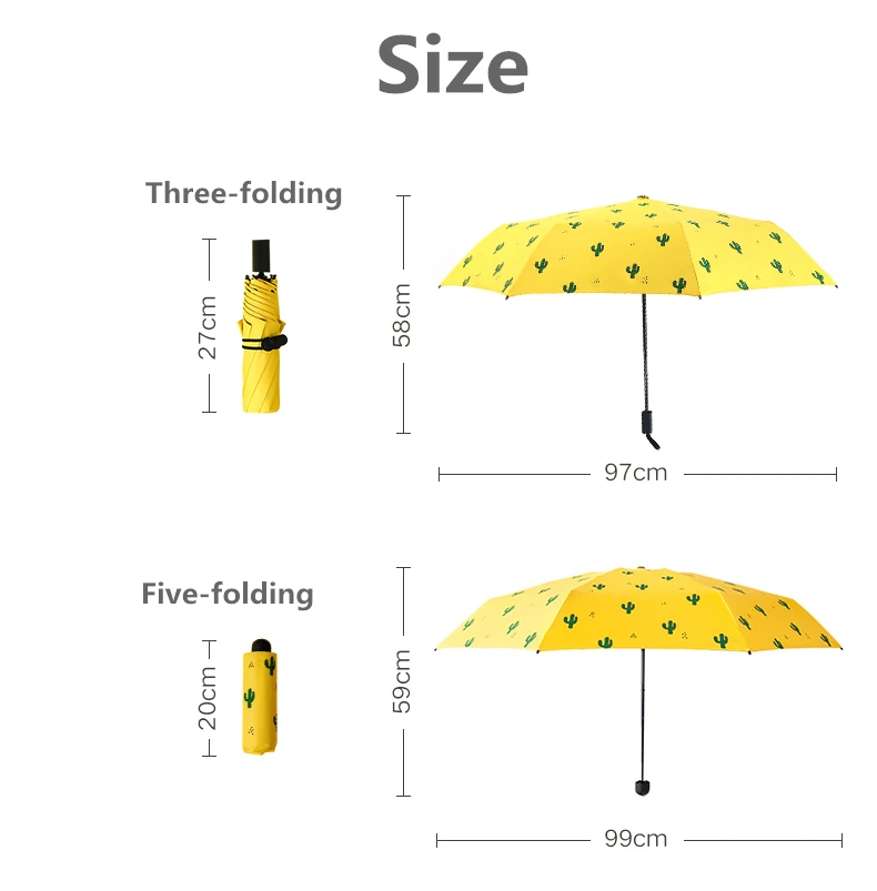 Солнцезащитный водонепроницаемый Солнечный дождливый зонтик милый стильный кактус Любовь Сердце самолет узор открытый зонтик бытовые товары на каждый день