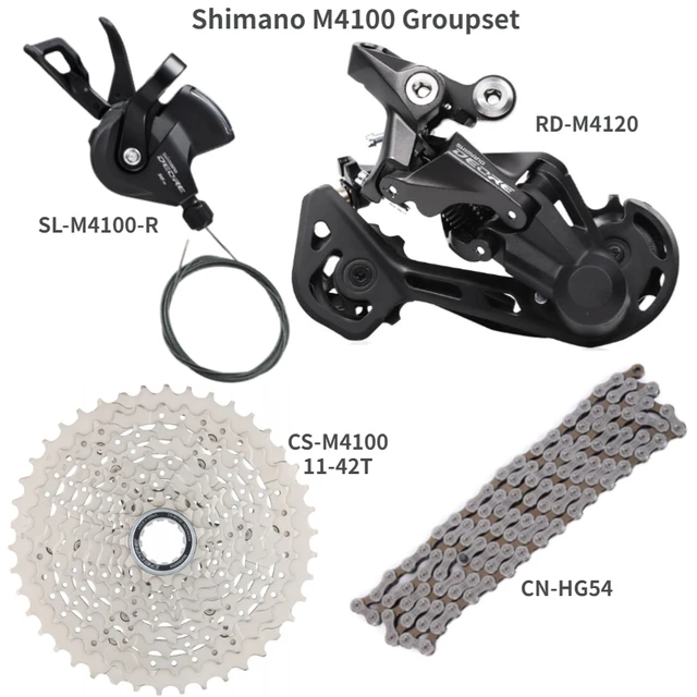 schrobben Andes Aanhankelijk Shimano Deore M4100 Groupset Mtb Mountain Bike M4100 Groupset 10-speed  11-42t 11-46t Rear Derailleur Shift Lever Cassette Chain - Bicycle  Derailleur - AliExpress