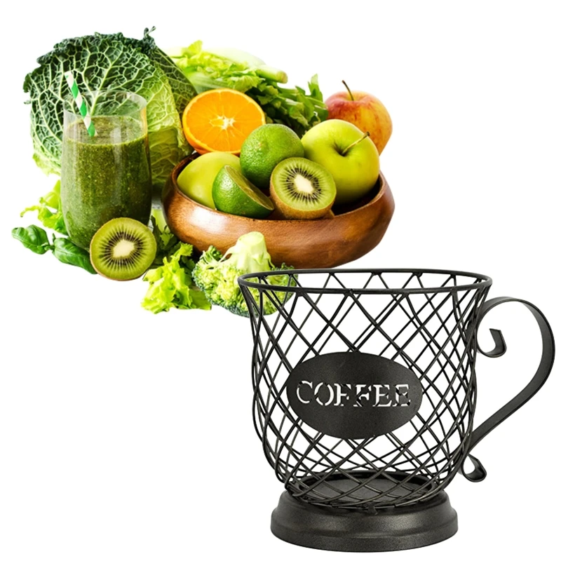 European Style Simple Fashion Coffee Pod Holder Organizer Fruit Storage Basket for Coffee Shop Bar Counter Cabinet Office
