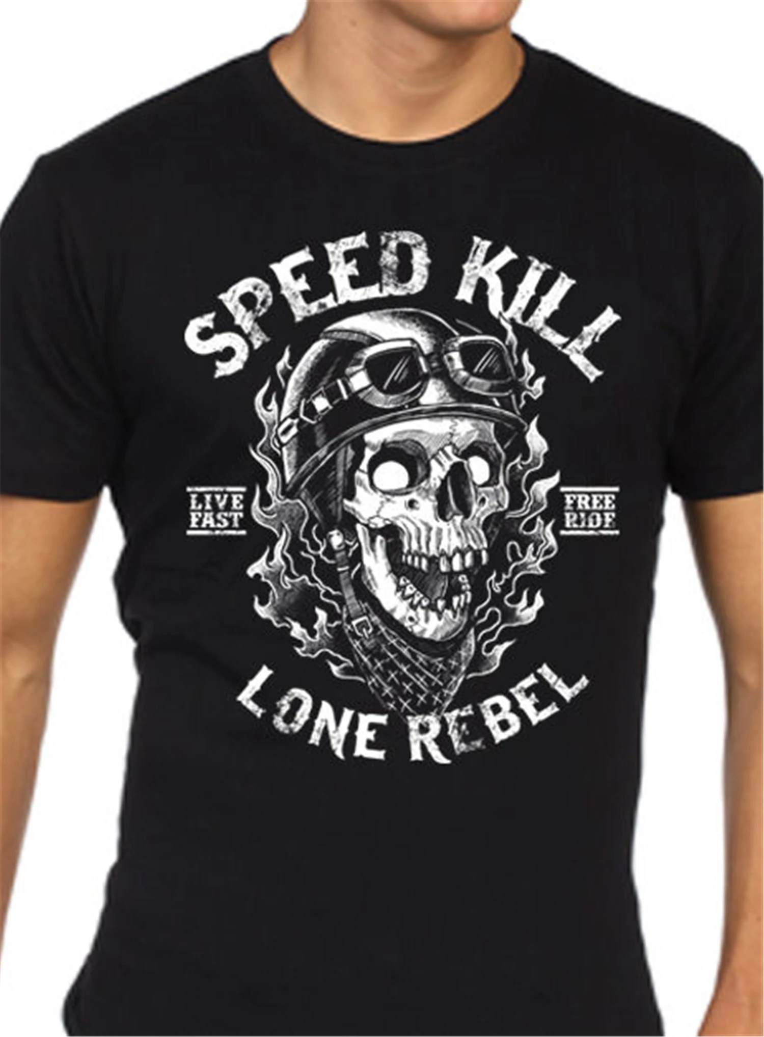 Футболка повстанца Hommes S 2XL Motard Crâne Moto Rock Vélo Vitesse Kill модная футболка|Футболки| |