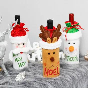 

Merry Christmas Santa Wine Bottle Bag Christmas Decorations Sweater Bottles Sets Clothes Bottle Dress Up Christmas Decoration