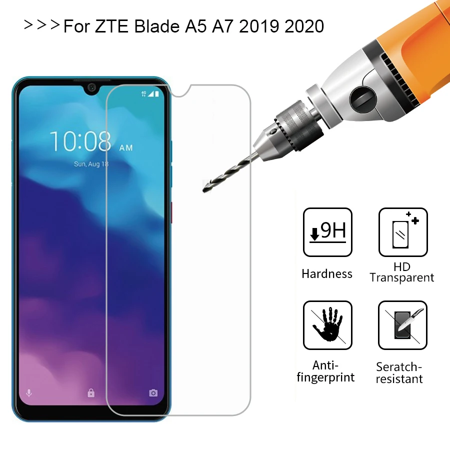 9H Ultra-Thin Phone Front Film For ZTE Blade A5 A7 2019 Tempered Glass Screen Protector For ZTE Blade A5 A 7 2020 Glass Cover