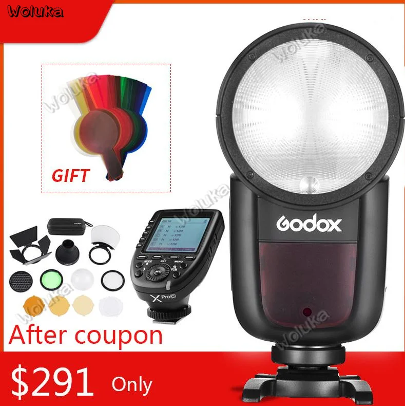 Вспышка Godox V1 V1C V1N V1S V1F V1O TTL 1/8000s HSS литиевая батарея вспышка Speedlite для C/ N/ S/ F/ O CD50 T03 |