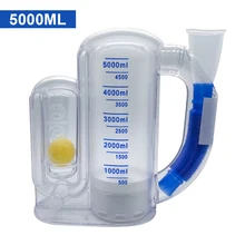 

3000/5000ml Volumetric Breathing Trainer Single ball Meter Spirometry Trainer Lung Function Exerciser Workout Equipment for