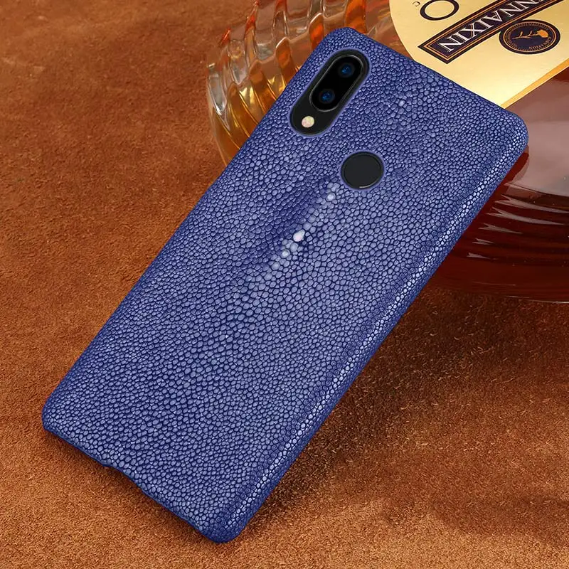 Чехол для телефона из натуральной кожи с жемчугом и рыбками для huawei Nova 3 Nova 2s mate10 pro mate9 Glory V10 Модный чехол - Цвет: Синий