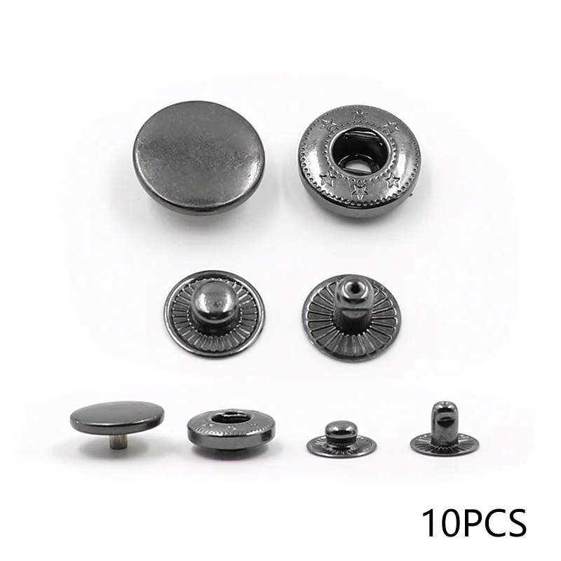 10-20mm Copper Metal Snap Buttons Fastener Coat Jacket Round