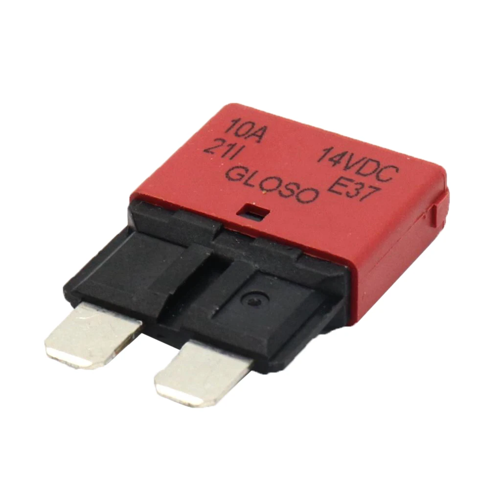 10A Blade Fuse Circuit Breaker 12V 24V Automatic Reset Marine Low Profile Quick