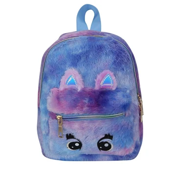 

Women Mini Bag Backpack Vintage Soft Faux Fur Girl School Shoulder Bag Rucksack Travel bag Holiday Bag