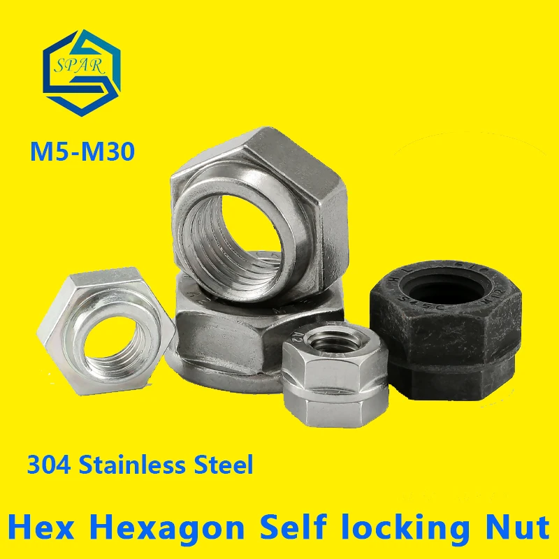 Lock Nut Stainless Steel Anti loosening Nut Galvanized Screw Cap Hex