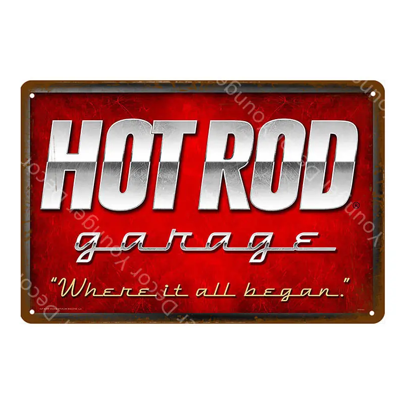 Hot Rod моторное масло металлические знаки папа гаражный Декор Автомобиль мотоциклы табличка для бара паба домашняя декоративная тарелка винтажный художественный плакат YI-054 - Цвет: YD4446I