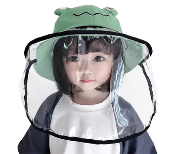 

Toddler Kids Protective Hat, Face Shield Fisherman Hat, Windproof Dustproof Removable Safety Cover Face Protection UV Sun Cap