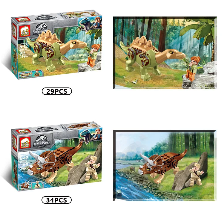 JX1170 128PCS/LOT Jurassic World Park Building Blocks bricks triceratop Tyrannosaurus Dinosaur T-rex Bricks children gift toys