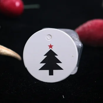 

Christmas Tree Printing Clothing Tag 3.5*3.5cm Mini Deer Head Paper Tag Design 100/lot Jewelry Accessories Clothes Tags Custom