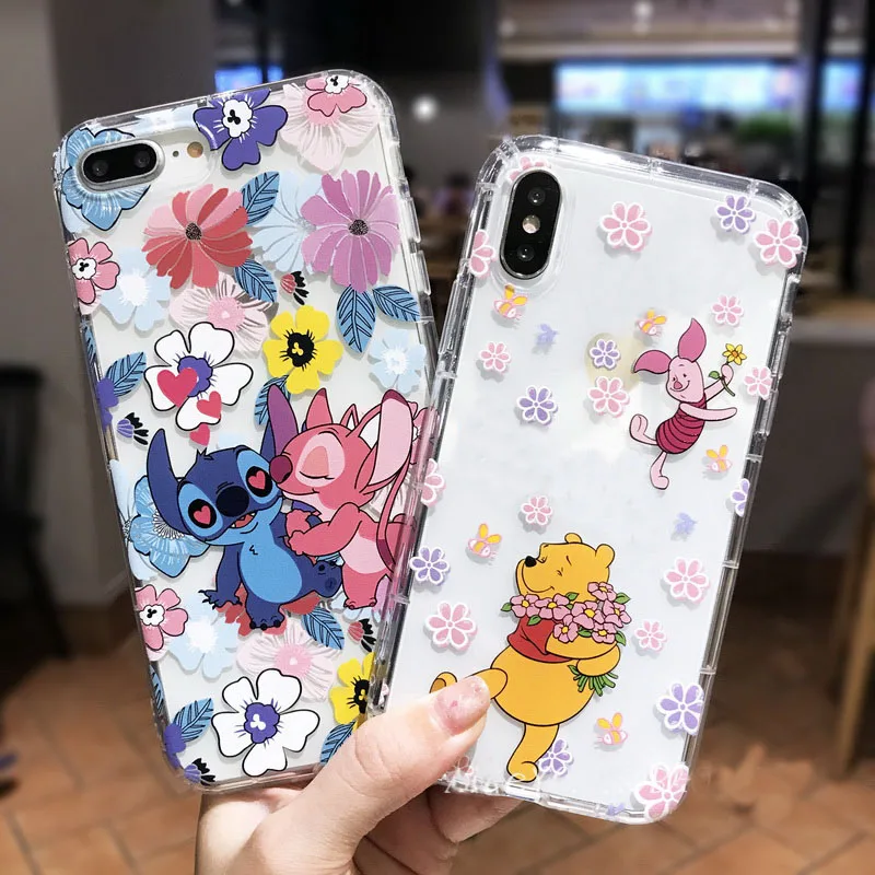 

Stitch Pooh Winnie Back Soft Cover For iPhone 11 Pro Max Case