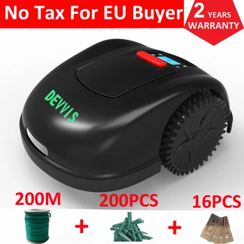 

Two Year Warranty DEVVIS Robot Grass Cutting Machine With 13.2ah Lithium Battery For Big Lawn With 200m,200pcs pegs+16pcs blade