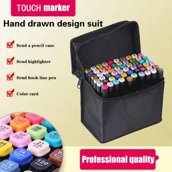 

TOUCHMarkers 30 40 80 168 Colors Dual Tips Alcohol Graphic Sketch Twin Marker Pen With Bookmark Manga Drawing Art Supplies