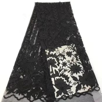 

Nigerian Tulle Lace Fabric 2019 African Lace Fabric For Wedding dresses Embroidery Laces French Lace Fabric With Beads rof82-234