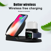 3 в 1 QI Беспроводное зарядное устройство зарядная док-станция Подставка для мобильного телефона часы наушники IJS998