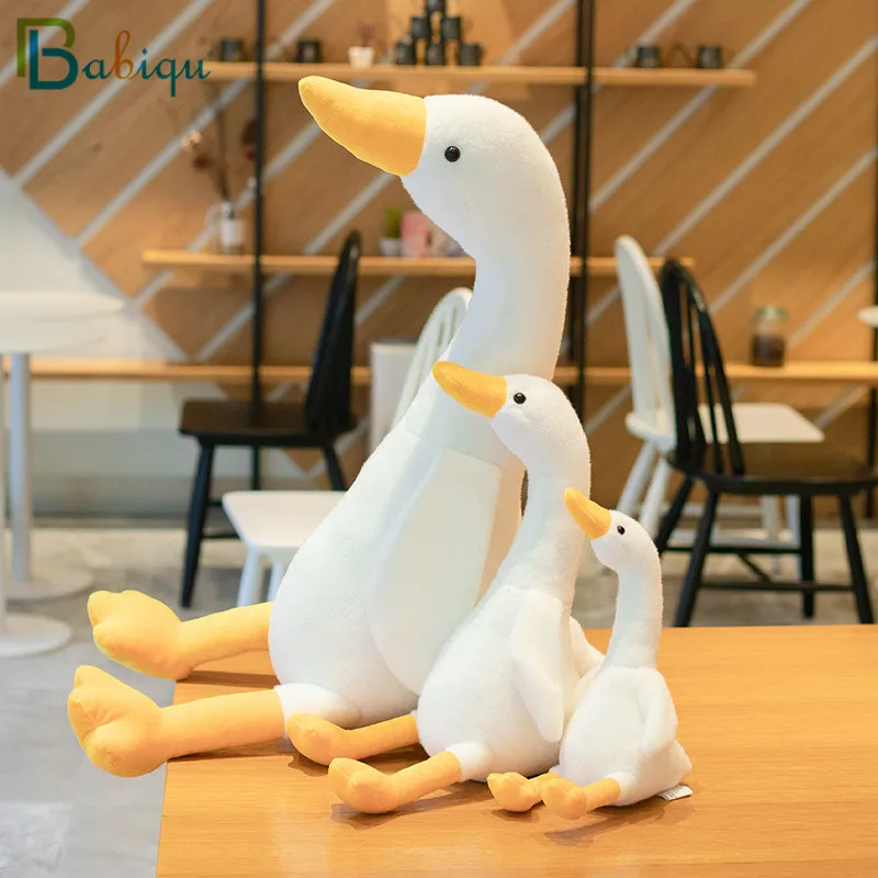 32-100cm Big Plush White Duck Toy Giant SIze Pink Sky Long Neck Goose Lifelike Animal Doll toys for Kids Birthday Gift | Игрушки и хобби