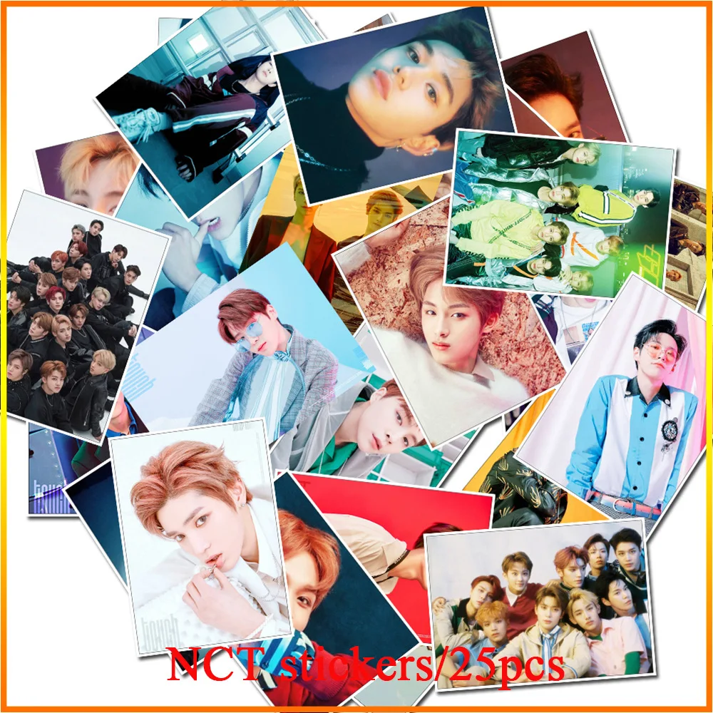 Kpop NCT WAYV альбом берут на себя для студийной съемки с изображением Луны карты Winwin Lucas десять дебюта Фотокарта девочкам непременно понравится красивый Стикеры 25 шт./компл
