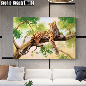

DIY 5D Diamond Painting Leopard Diamond Embroidery A Picture Of Rhinestones Mosaic Drawings Jungle Animals Picture 204028