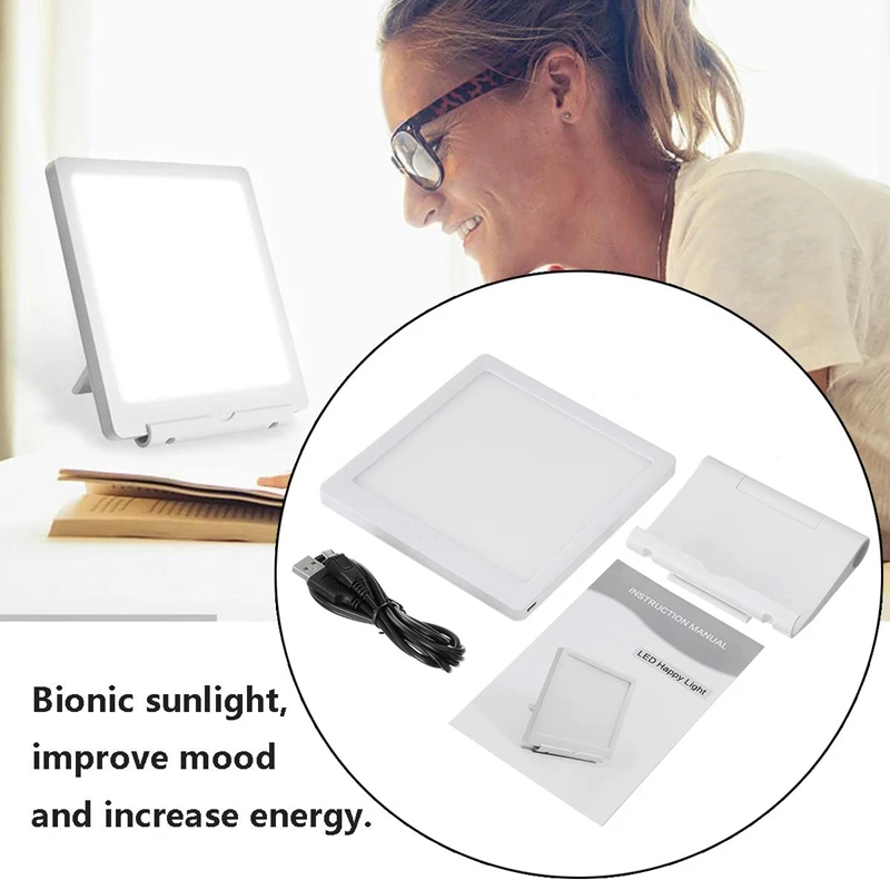 5W светильник для фототерапии Sad 10000 Lux Bionic-Day светильник с аффективным синдромом Usb Led лампа терапия Регулируемый рельеф Listless Fatigued