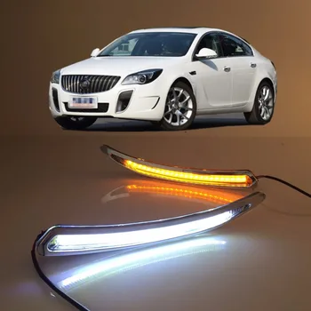 

1Set Car LED Daytime Running Light DRL Fog Lamp Cover for 2010-2014 Buick Regal GS DRL With Yellow Turn Light
