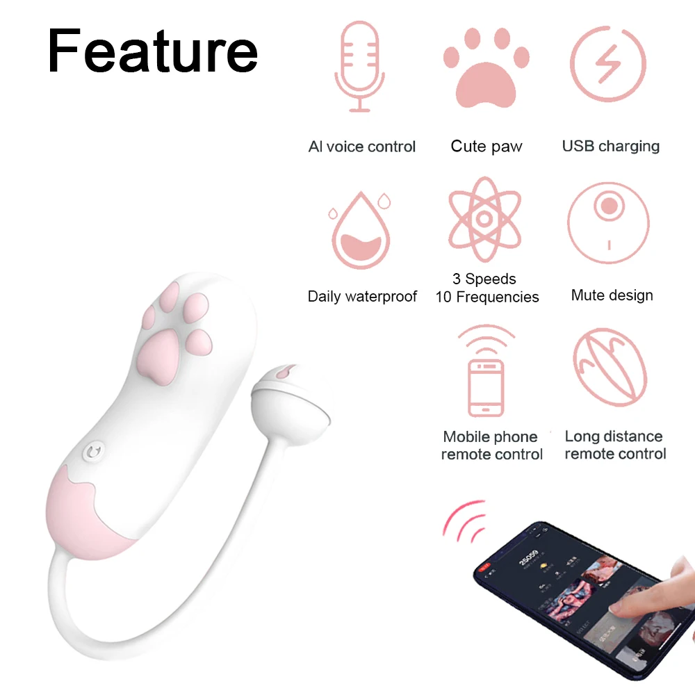 Cat-claw Vibrators Egg G-spot Massage Oral Licking Clitoris Stimulator Sex Toys Waterproof For Women Masturbation Jumping Egg (4)