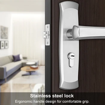 

Stainless Steel Dual Tongue Mechanical Door Handle Interior Security Lock