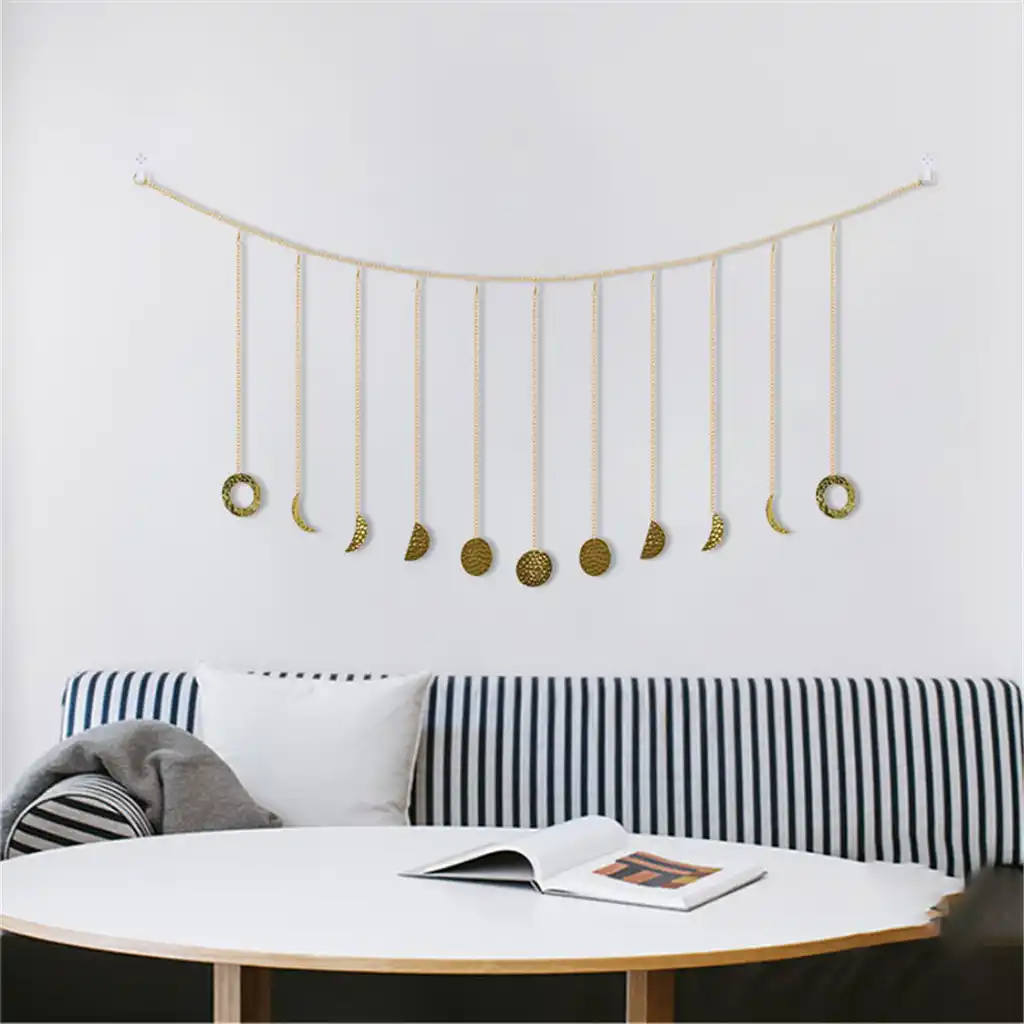 Luna Fase Brillante Guirnalda Cadenas De Decoracion Boho Oro