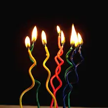 ייחודי מסתובב טוויסט צורת נר גדול חוט נר צבעוני נר ילדים יום הולדת נר ספקי צד(China)