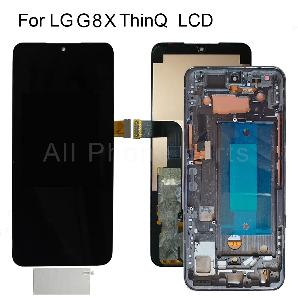 6.4'' Amoled Lcd For LG G8X LCD Display Touch Screen Digitizer Assembly Replacement Parts V50S ThinQ with frame | Мобильные
