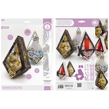 

New Metal Cutting Dies Pyramid box for Scrapbooking Steel Craft Die Cut Embossing Paper Card Album