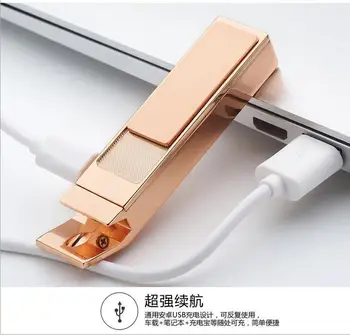 

New ultra-thin windproof USB rechargeable lighter with bottle opener electronic cigarette lighter